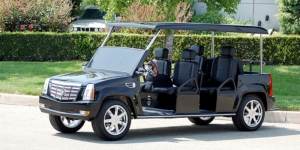 Black Escalade Limo Golf Cart affordable golf cart rental, golf cart rent irving golf cart rental