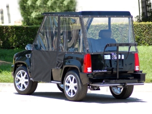 Black Escalade With Enclosure affordable golf cart rental, golf cart rent irving golf cart rental