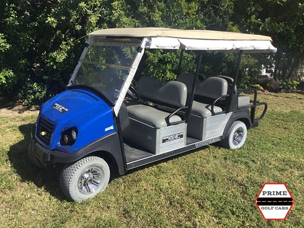 Blue Club Car 6 Passenger Golf Cart affordable golf cart rental, golf cart rent irving golf cart rental
