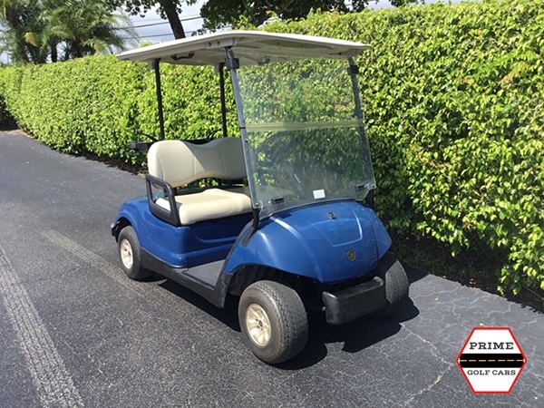 Blue Yamaha 2 Passenger Golf Cart affordable golf cart rental, golf cart rent irving golf cart rental