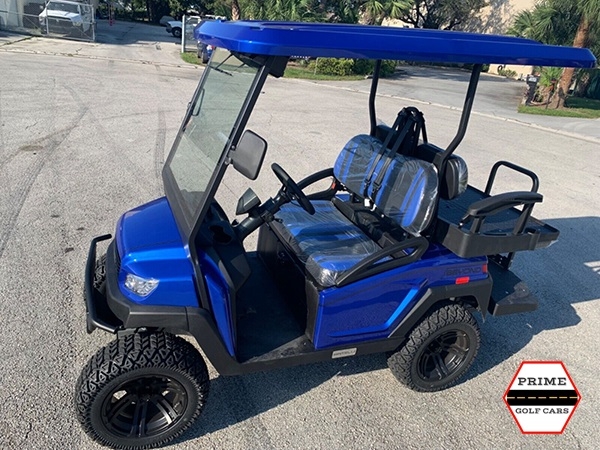Hydro Blue Bintelli Beyond 4 Passenger Lifted Golf Cart affordable golf cart rental, golf cart rent irving golf cart rental
