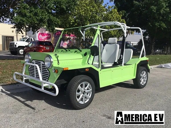 Light Green Mokee 4 Passenger Golf Cart affordable golf cart rental, golf cart rent irving golf cart rental