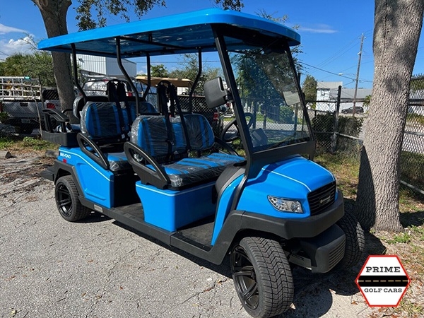 Ocean Blue Bintelli Beyond 6 Passenger Golf Cart affordable golf cart rental, golf cart rent irving golf cart rental