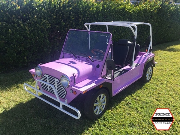 Pink Mokee 4 Passenger Golf Cart affordable golf cart rental, golf cart rent irving golf cart rental