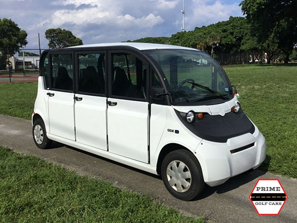 Polaris Gem 6 Passenger White Golf Cart Rental With Doors affordable golf cart rental, golf cart rent irving golf cart rental