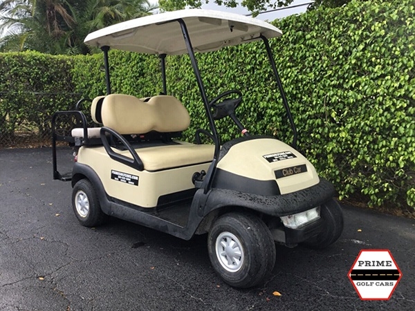 Tan Club Car 4 Passenger Golf Cart affordable golf cart rental, golf cart rent irving golf cart rental
